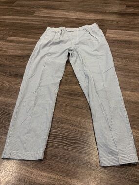 J. Crew Light Blue & White Seersucker Chinos